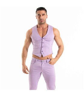 Herren Chino Weste Slim Fit Stretch – Eleganz in Lila | TOF Paris