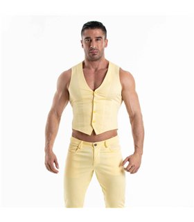 Chino Weste Slim Fit Stretch Gelb – Elegante Passform & Komfort | TOF Paris