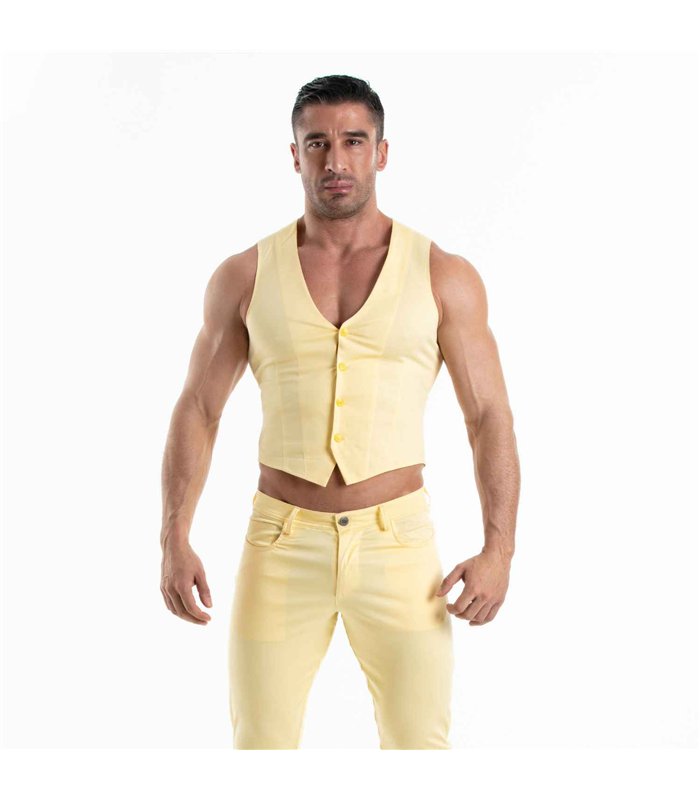 Chino Weste Slim Fit Stretch Gelb – Elegante Passform & Komfort | TOF Paris