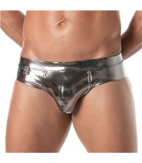 Herren-Slip Fiesta Silber – Metallic Look & Sexy Komfort | TOF Paris