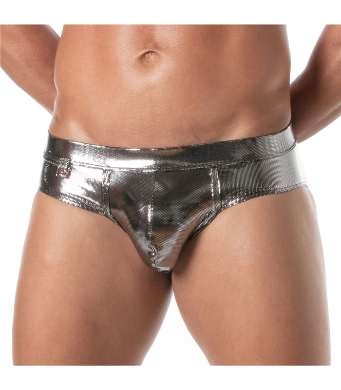 Herren-Slip Fiesta Silber – Metallic Look & Sexy Komfort | TOF Paris