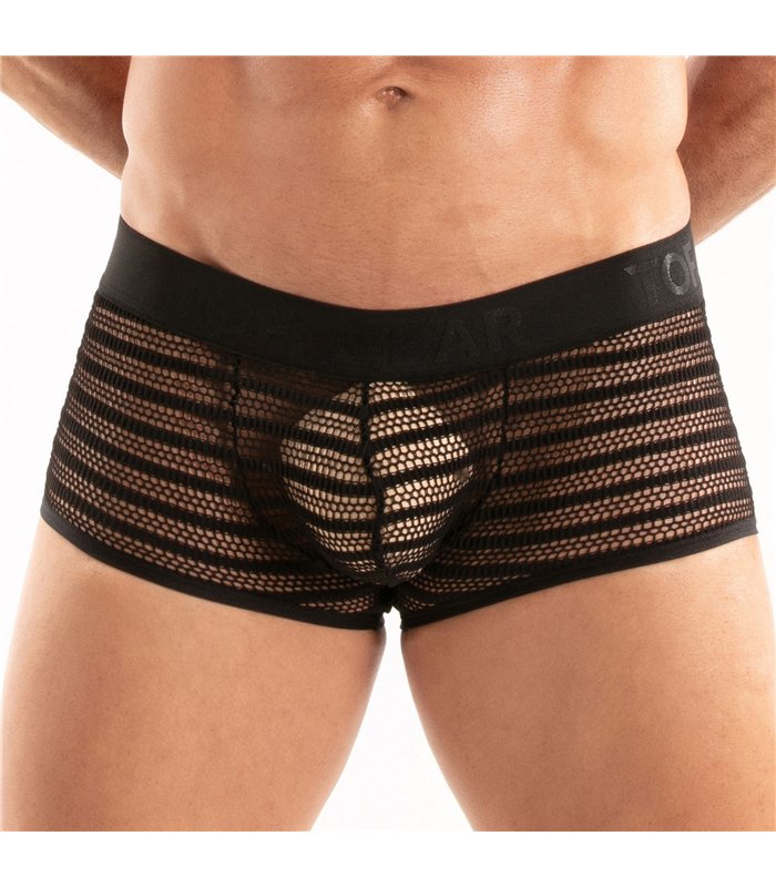 Boxershorts Mykonos Schwarz – Hinten offen mit Spitze & Komfortbund | TOF Paris