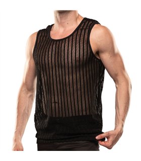 Tanktop aus Spitze mit Häkel-Optik – Elegant und leicht – Schwarz | TOF Paris
