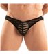 Slip Mykonos Schwarz mit elastischer Spitze & Strapshalter-Schlaufen | TOF Paris