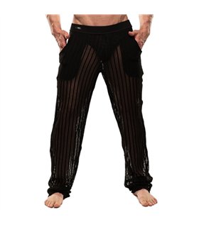 Hose leicht und luftig – Low-Rise, ausgestellter Schnitt, große Taschen - Schwarz  | TOF Paris