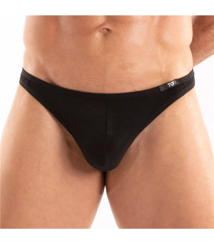 Herren String Schwarz – Weicher Stretch-Baumwollkomfort, Perfekte Passform | TOF Paris