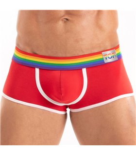 Herren-Trunk Pride Rot – Bunte Bündchen, ultraweich & stretch | TOF Paris