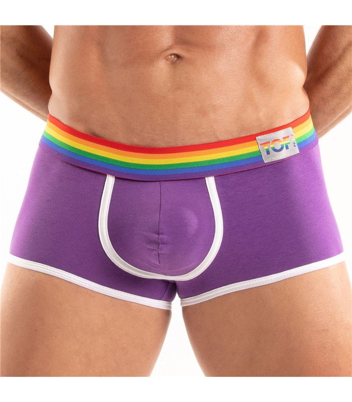 Herren Trunk Pride – Bunte Rainbow Bund, weicher Stretchkomfort, Lila | TOF Paris