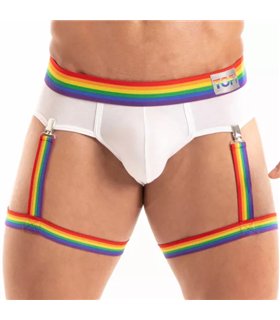 Herren Slips Pride – Bequeme Passform mit buntem Regenbogenbund, Weiß | TOF Paris