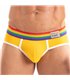 Herren Slips Pride – Komfortabler, bunter Low-Rise mit Regenbogenbund, Gelb | TOF Paris
