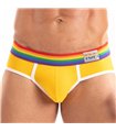 Herren Slips Pride – Komfortabler, bunter Low-Rise mit Regenbogenbund, Gelb | TOF Paris