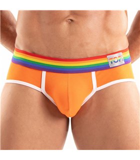 Herren Slips Pride – Bequeme, bunte Low-Rise Unterwäsche Orange | TOF Paris