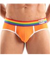 Herren Slips Pride – Bequeme, bunte Low-Rise Unterwäsche Orange | TOF Paris