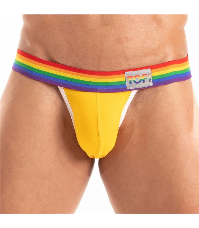 Jockstrap Gelb – Sexy Stretch, Rainbow Bund, perfekte Passform | TOF Paris