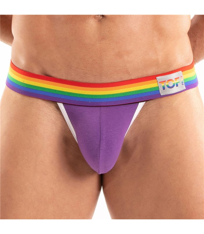 Jockstrap Pride Lila – Bunter Bund, perfekter Halt & Komfort, Lila | TOF Paris