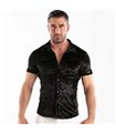 Herren Samtshirt Slim Fit Schwarz – Elegant & Komfortabel | TOF Paris