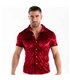 Herren Samtshirt Rot – Slim Fit mit elegantem Satin-Glanz | TOF Paris