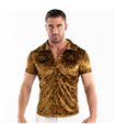 Samtene Herrenbluse Gold – Slim Fit mit elegantem Glanz | TOF Paris