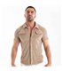 Herren Cordhemd kurzarm – Retro-Style mit strukturiertem Schnitt, Sandfarbend | TOF Paris