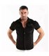 Herren Cordhemd Kurzarm – Eleganter Retro-Look, Tailliert, Schwarz | TOF Paris