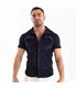 Herren Cordhemd kurzarm – Retro-Chic & strukturierter Schnitt in Marineblau | TOF Paris
