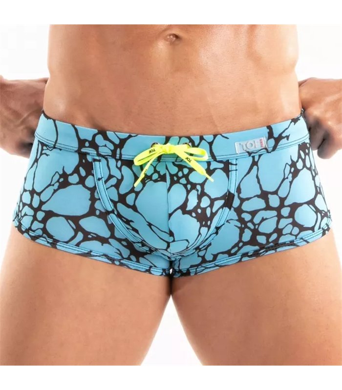 Herren Badehose Blau – Ultra-kurz, formbetont & mit Neon-Kordel | TOF Paris