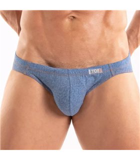 Bikini Herren Denim-Look – eng anliegend, verstellbar & komfortabel, Blau | TOF Paris