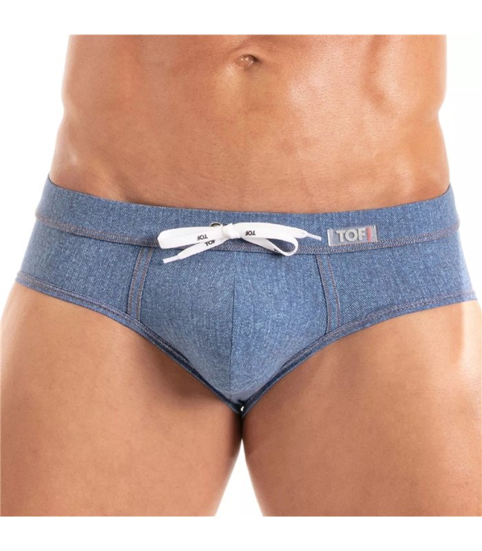 Badehose Denim-Optik – stylisch, schnell trocknend & robust, Blau | TOF Paris