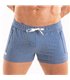 Herren Badeshorts mit Reißverschlusstaschen – Denim-Style Blau | TOF Paris
