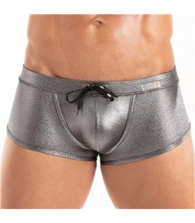 Herren Badehose Silber – Metallic Look, Stretch & Komfort | TOF Paris