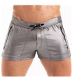 Herren Badeshorts Silber – mit Reißverschlusstaschen & Slim Fit | TOF Paris