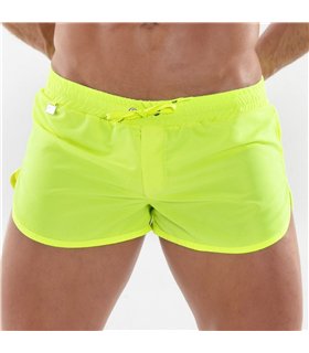 Herren Neon Mini Swimshorts Gelb – UV-aktiv, leicht & schnelltrocknend | TOF Paris