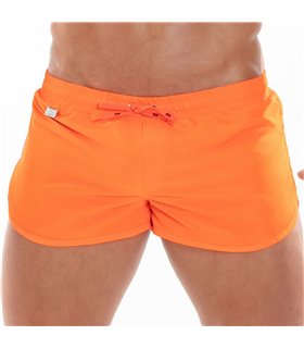 Neon Swim Mini Shorts – UV-aktiv, Leicht & Figurbetont, Orange | TOF Paris