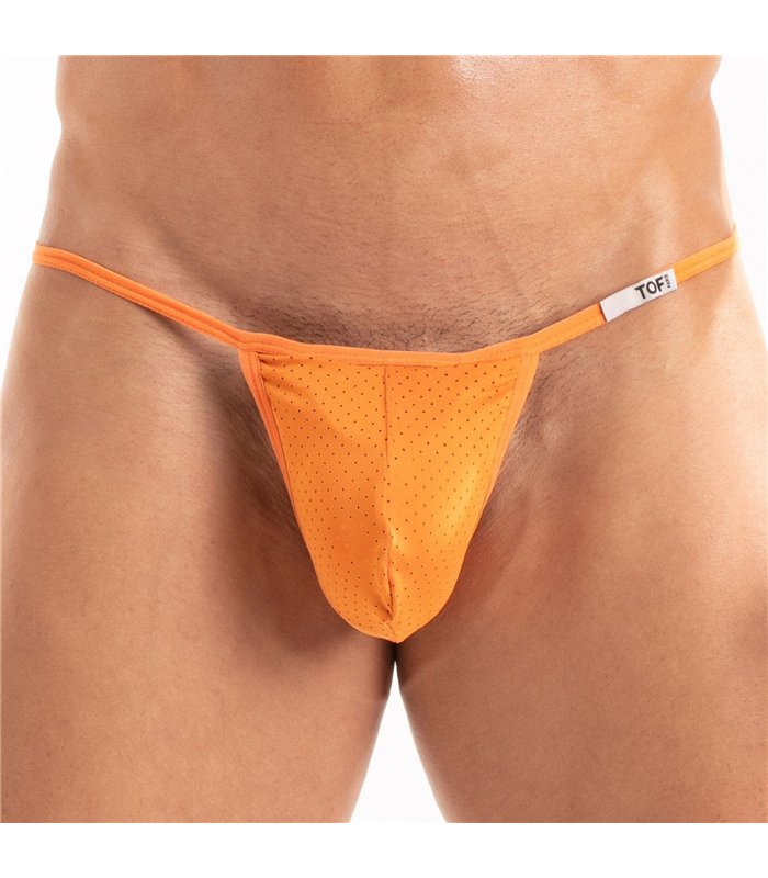 Herren Microfaser String – Push-Up Komfort & Minimalismus Orange | TOF Paris