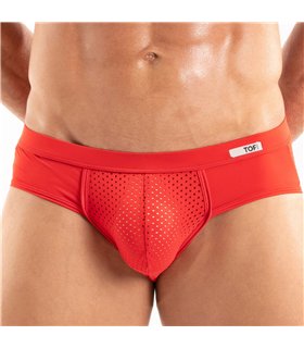 Herren Microfaser Slips – atmungsaktiv, low-rise, rote Eleganz | TOF Paris
