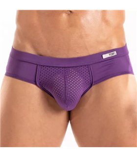 Herren Slip Microfaser Atmungsaktiv mit Komfort-Beutel – Lila | TOF Paris