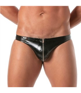 Men’s Bikini mit Front-Reißverschluss – High-Cut & Komfort, Schwarz | TOF Paris