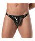 Herren String – Stretch Vinyl, großzügige Fronttasche, schwarz | TOF Paris