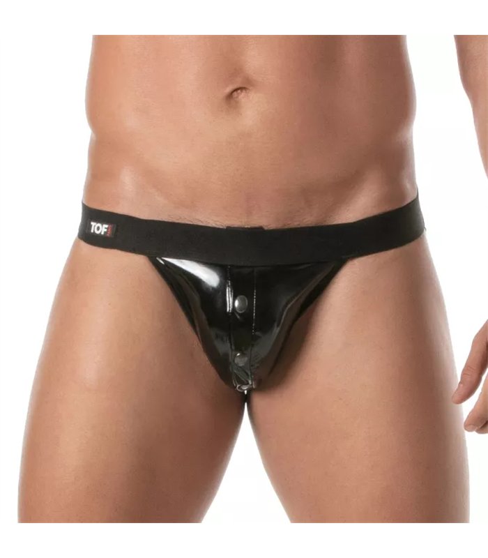 Jockstrap Herren schwarz – elastisch, schnappbar & glänzend | TOF Paris
