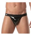 Jockstrap Herren schwarz – elastisch, schnappbar & glänzend | TOF Paris
