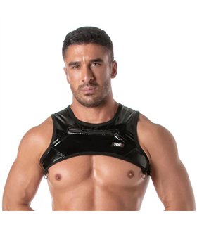 Herren Harness mit Reißverschluss – Sexy, glänzend & praktisch, Schwarz | TOF Paris