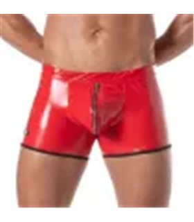 Push-Up Boxer mit Reißverschluss – Sexy, roter Vinyl-Style | TOF Paris
