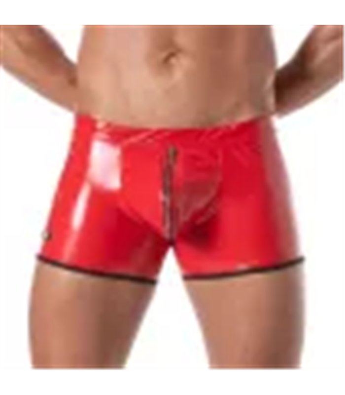 Push-Up Boxer mit Reißverschluss – Sexy, roter Vinyl-Style | TOF Paris