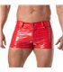 Vinyl Herren Shorts Rot – Mid-Thigh, 5 Taschen, sexy Passform | TOF Paris