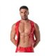 Weste mit Kette – Rotes Vinyl, auffälliger Look, Premium-Qualität | TOF Paris