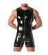 Herren Body mit Reißverschluss – glänzend, eng anliegend, schwarz | TOF Paris