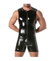 Herren Body mit Reißverschluss – glänzend, eng anliegend, schwarz | TOF Paris