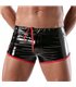 Vinyl Fetish Shorts Herren – Stretch, Reflektierend & Verstellbar, Schwarz - Rot | TOF Paris