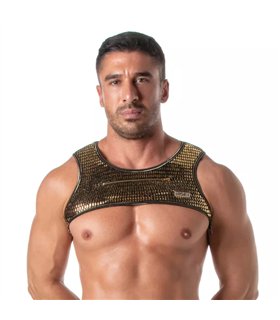 Herren Harness mit Gold-Glitzer & praktischem Reißverschluss-Tasche | TOF Paris