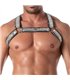 Herren Glitter Harness Silber – Elastisch, Verstellbar & Glänzend | TOF Paris